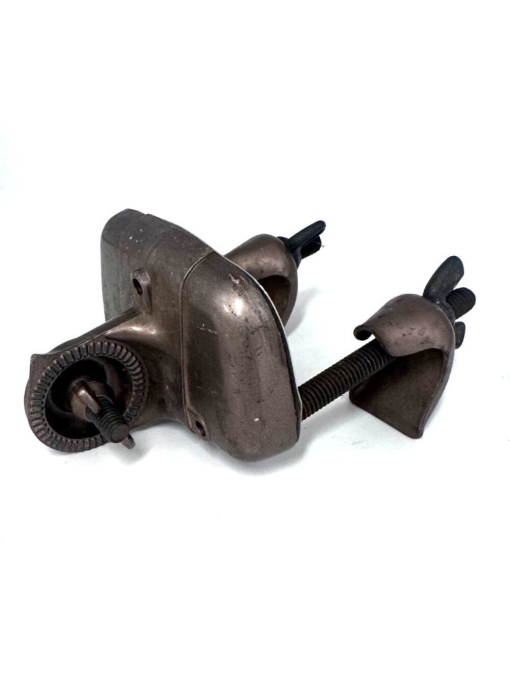 Vintage Metal Bench Vise Mount Wing Nut Clamps Adjustable Hand Saw Sharpening R